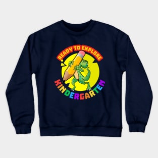 Ready to explore Kindergarten | Cartoon Dinosaur Crewneck Sweatshirt